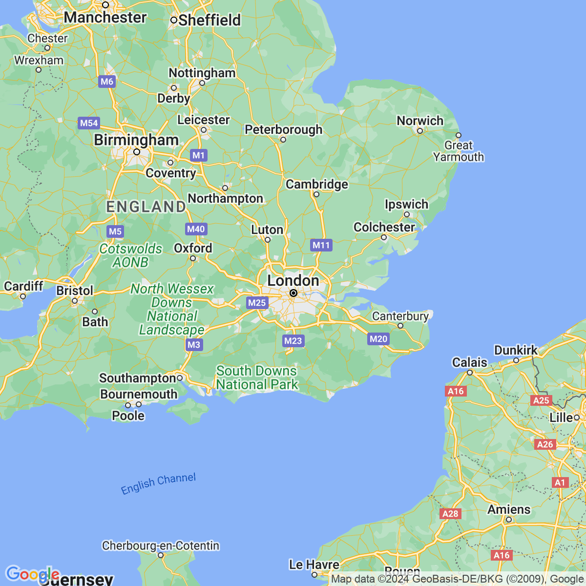 Carte du voyage City break Londonien