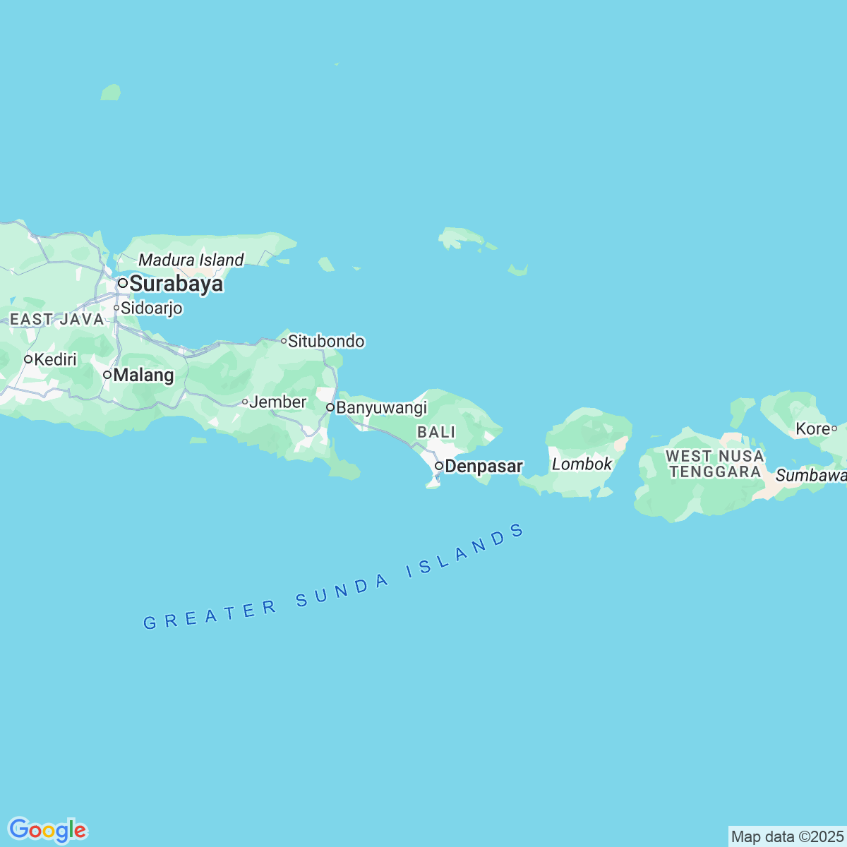 Carte du voyage Bali - L'île des Dieux  