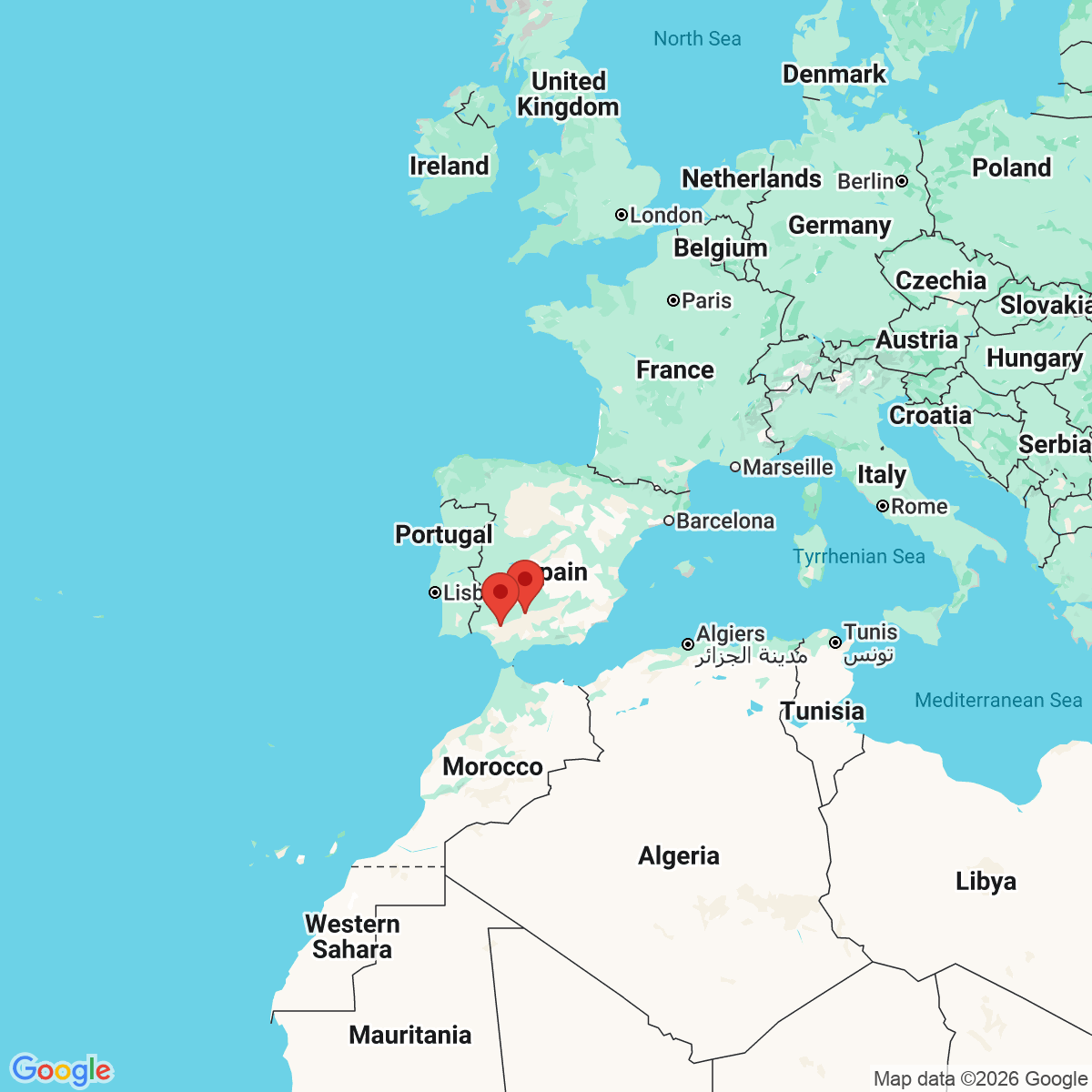 Carte du voyage ESPAGNE